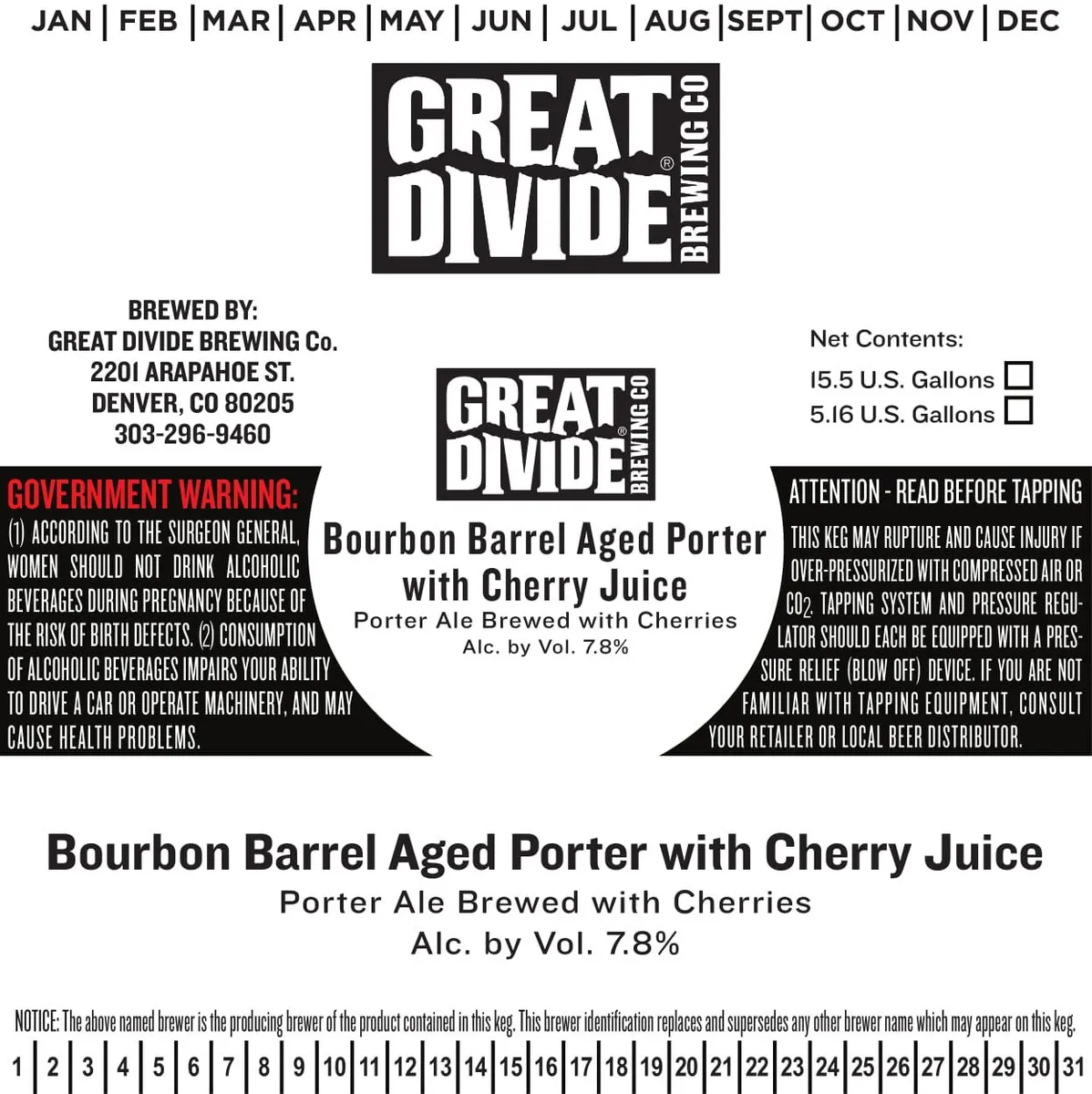 Bourbon Barrel Aged Porter with Cherry Juice label