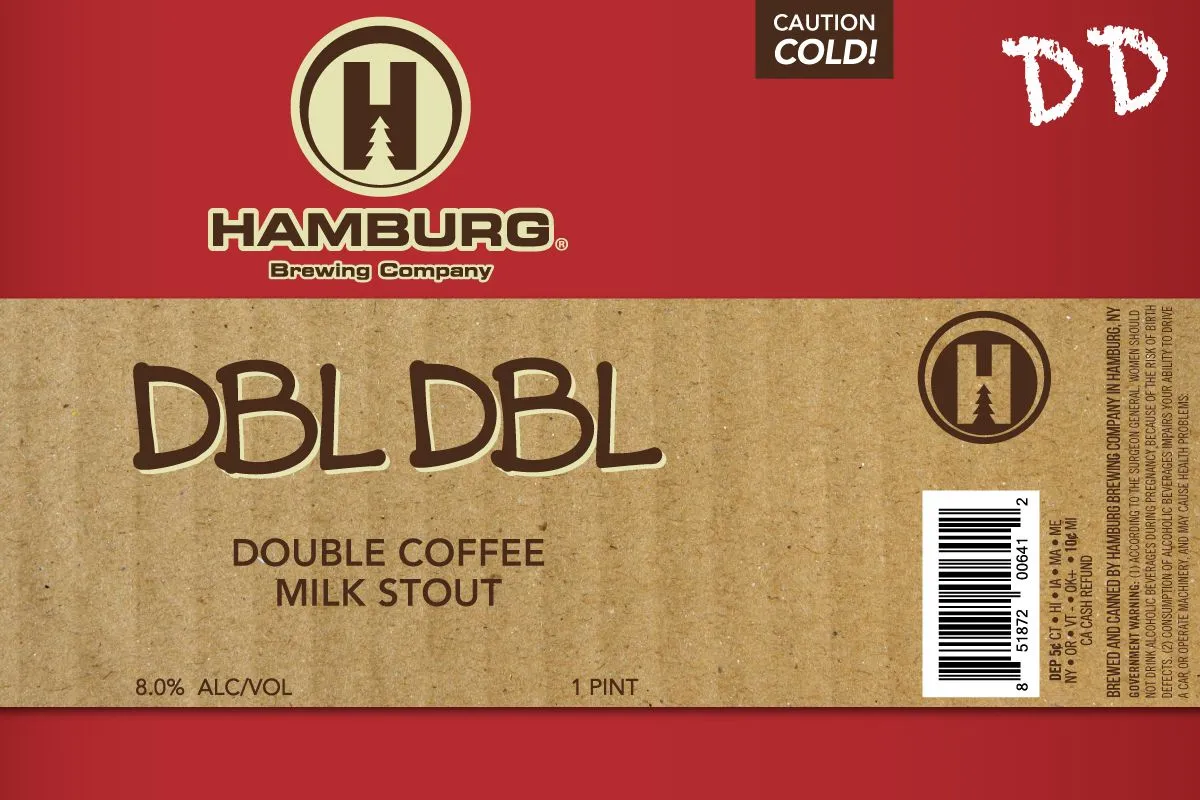 DBL DBL label art — HAMBURG BREWING COMPANY