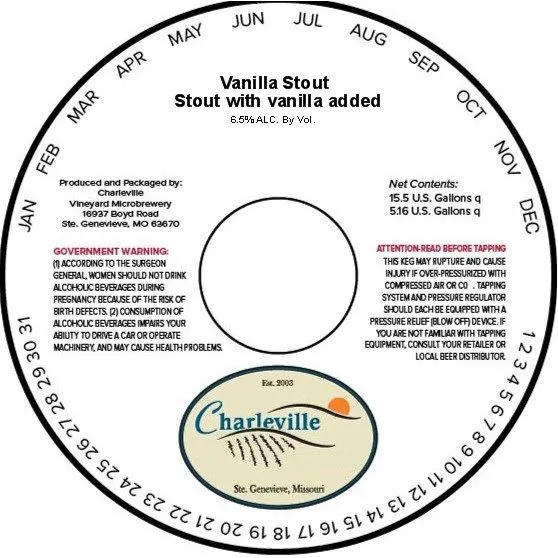 Vanilla Stout label