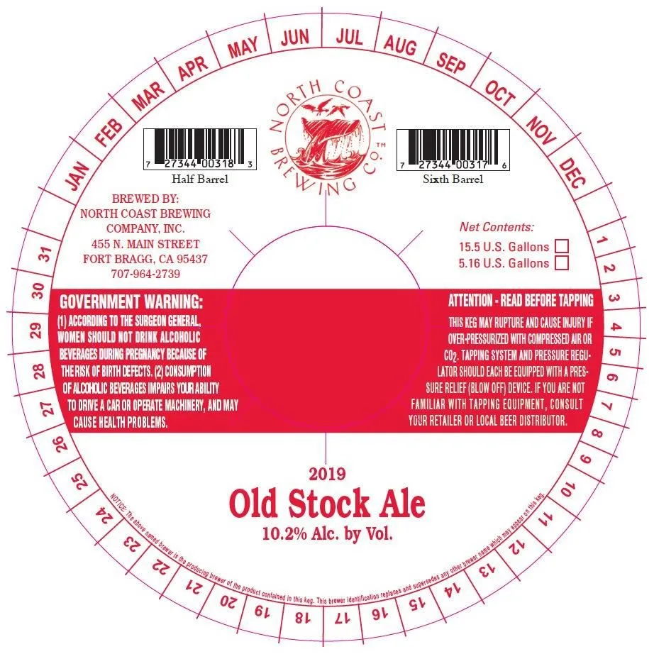 Old Stock Ale 2019 label
