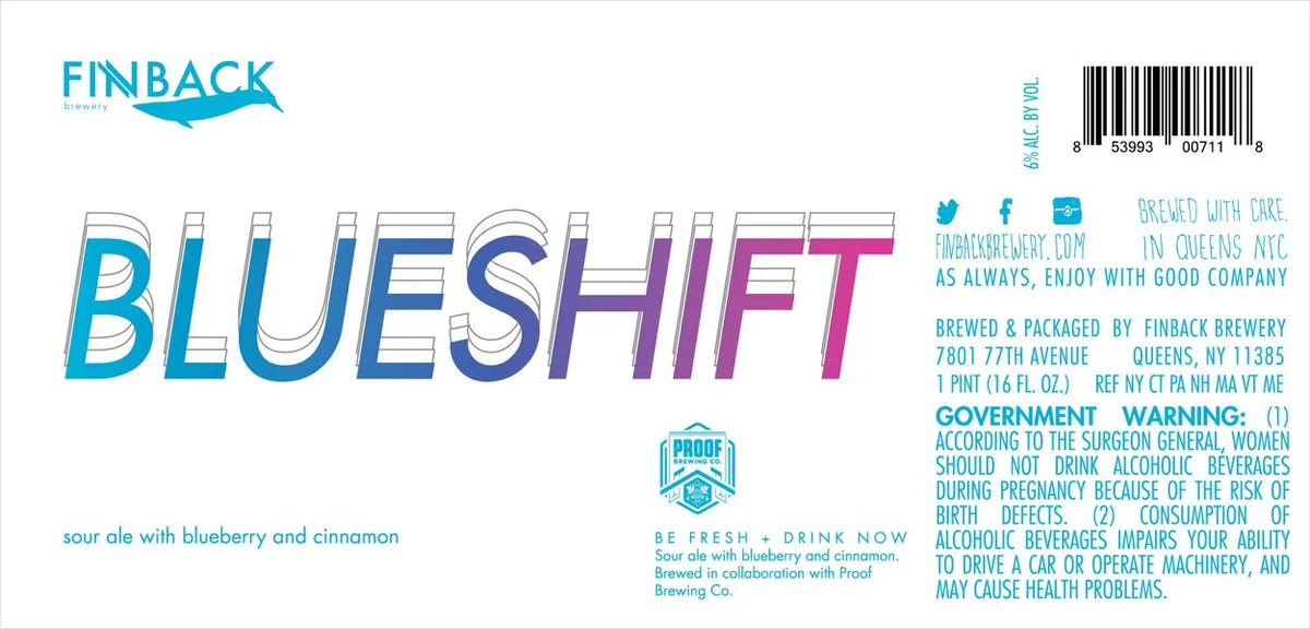 Blueshift label art — BLUESHIFT