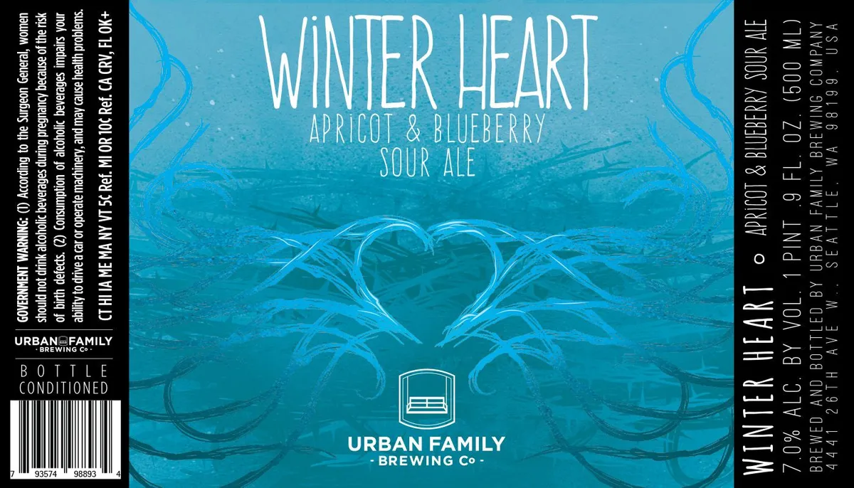 Winter Heart label art — URBAN FAMILY BREWING CO.