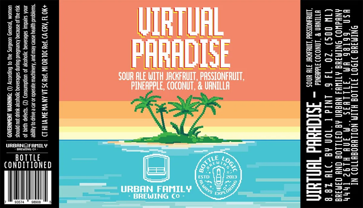 Virtual Paradise label art — URBAN FAMILY BREWING CO.