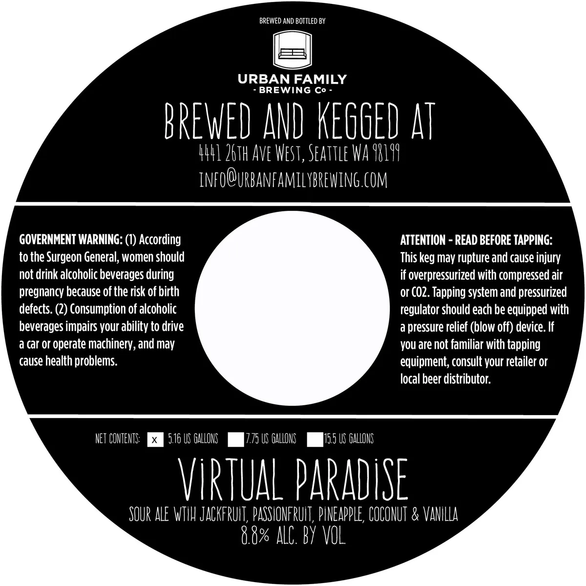 Virtual Paradise label art — URBAN FAMILY BREWING CO.