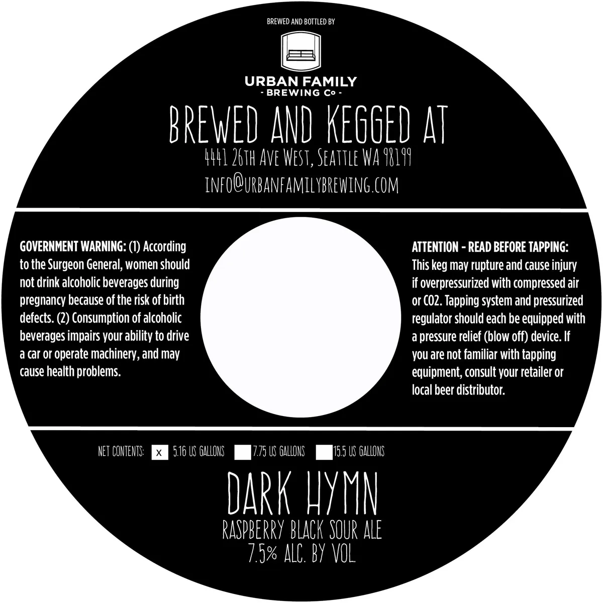 Dark Hymn label art — URBAN FAMILY BREWING CO.
