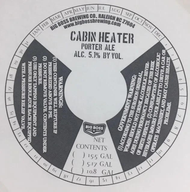 Cabin Heater label