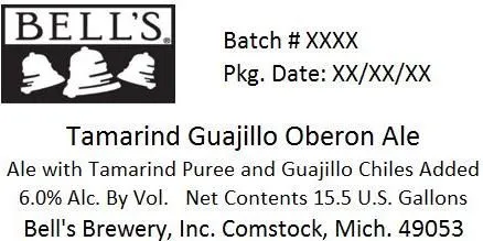 Tamarind Guajillo Oberon Ale label