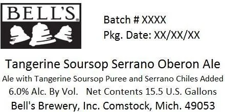 Tangerine Soursop Serrano Oberon Ale label