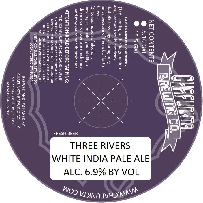 Three Rivers White India Pale Ale label