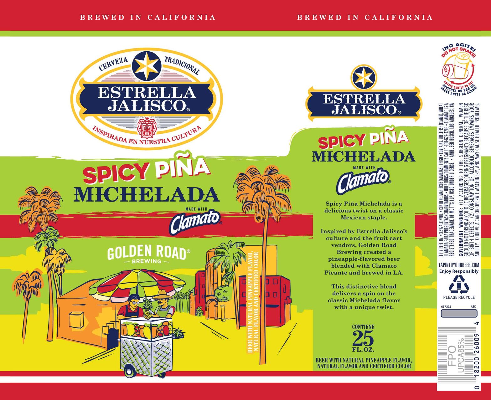 Spicy Piña Michelada — full label as filed with TTB