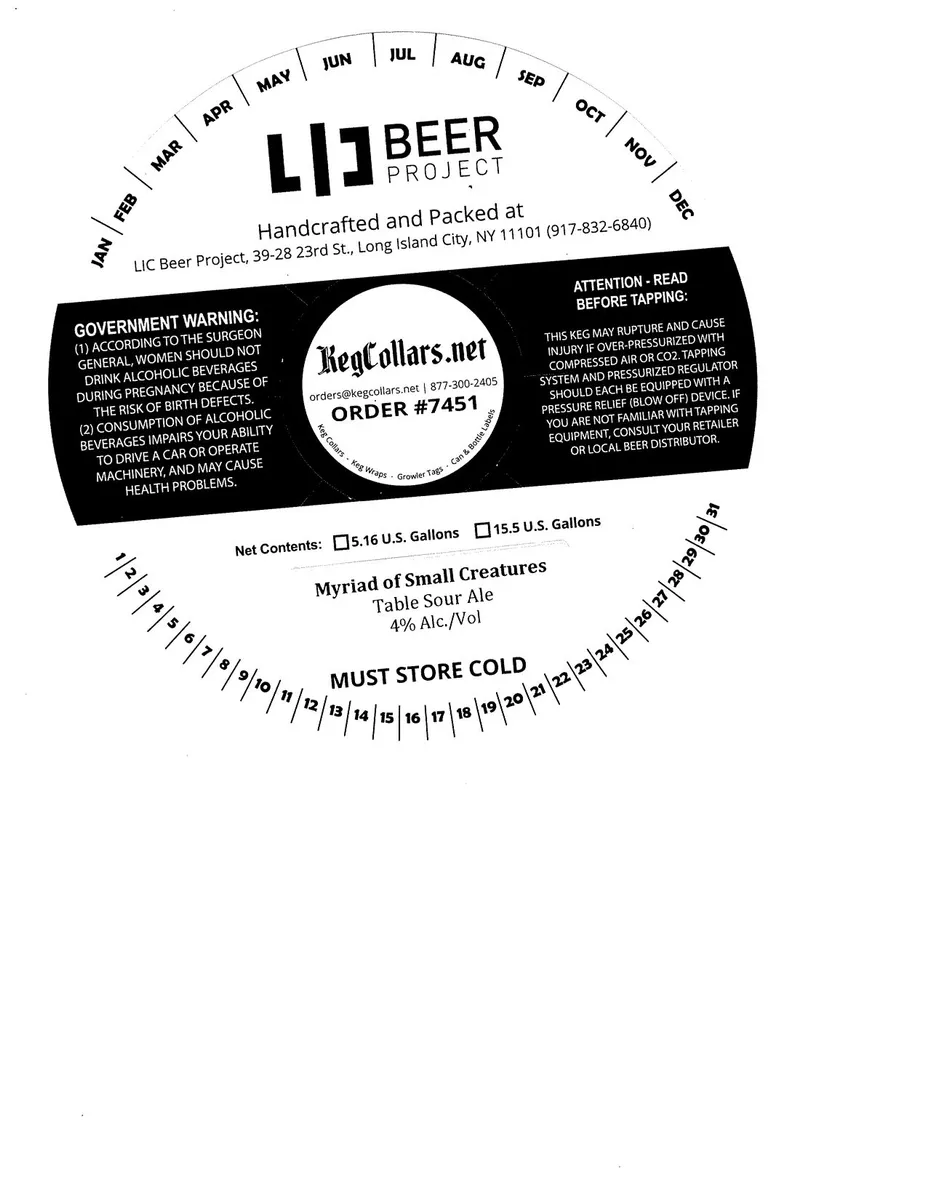 Myriad of Small Creatures label art — LIC BEER PROJECT
