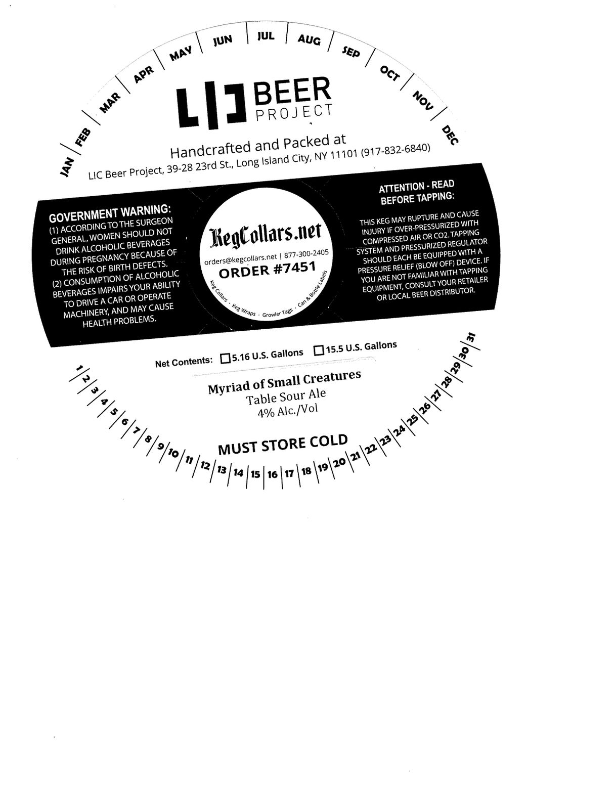 Myriad of Small Creatures — full label as filed with TTB