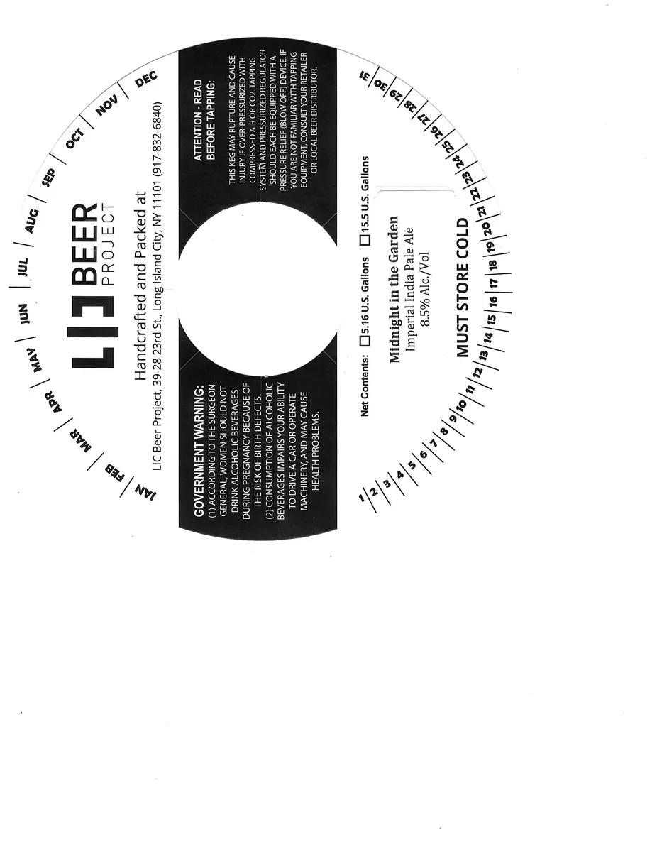 Midnight in the Garden label art — LIC BEER PROJECT