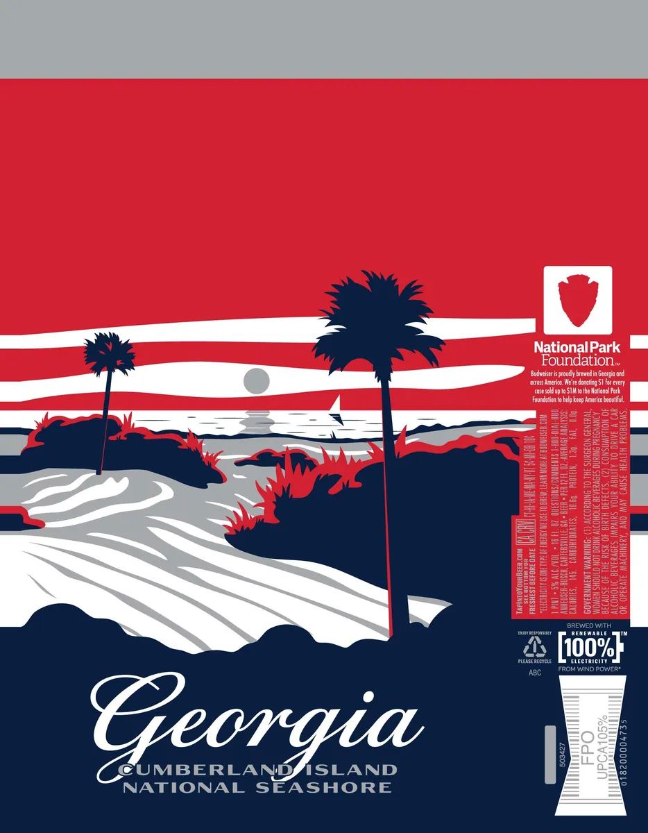 Georgia Cumberland Island National Seashore label art — BUDWEISER