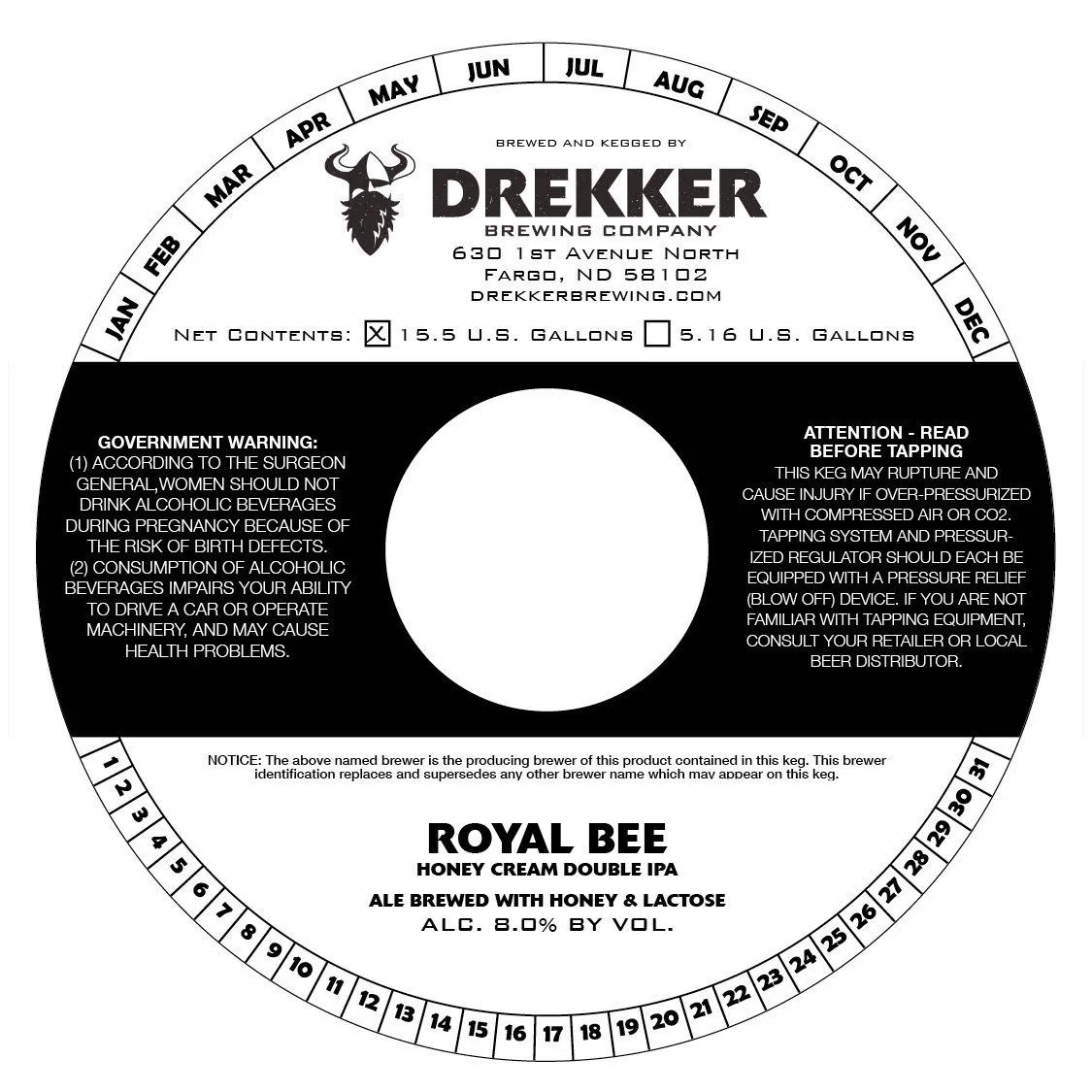 Royal Bee Honey Cream Double IPA label