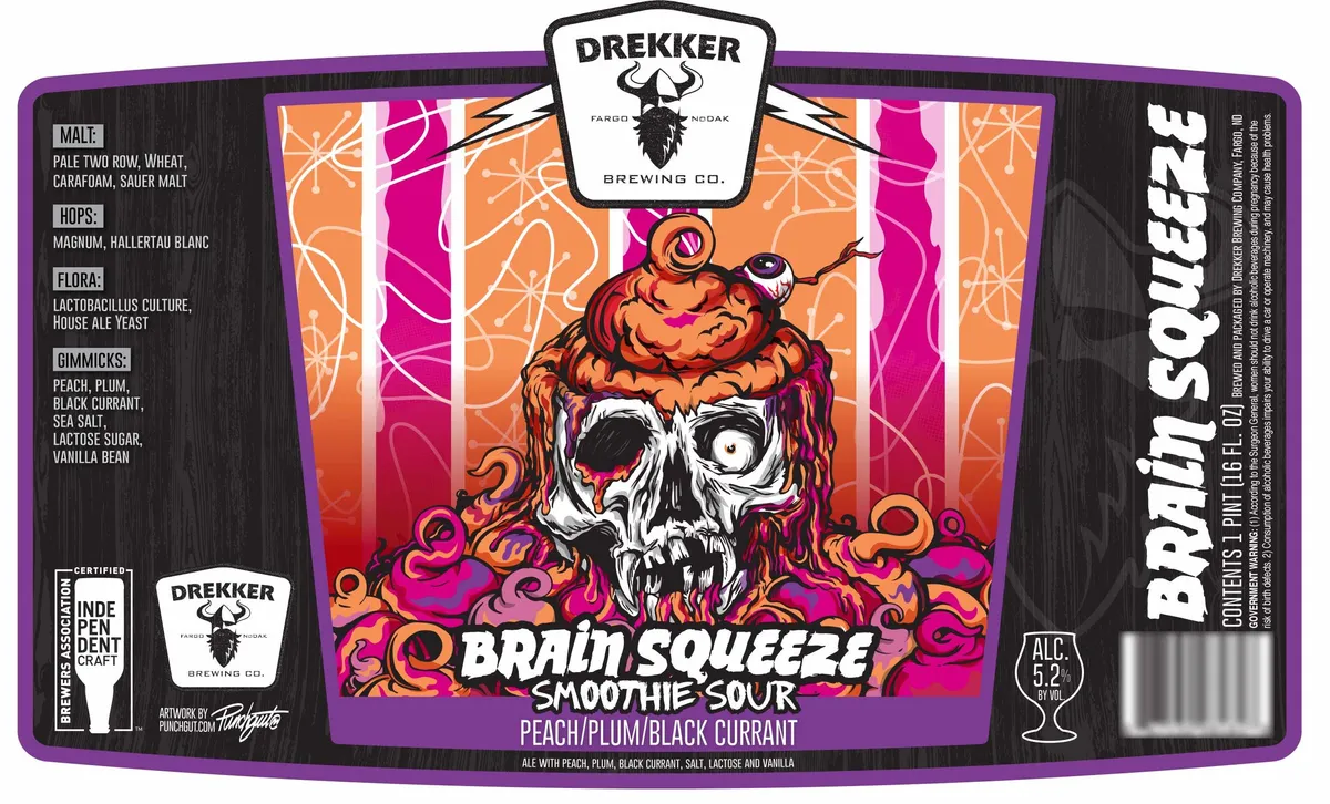 Brain Squeeze label art — DREKKER BREWING COMPANY