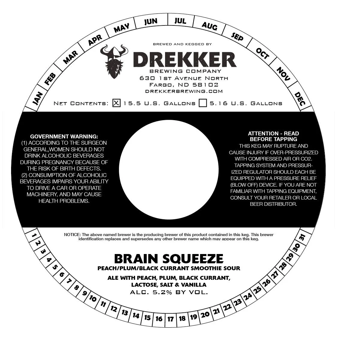 Brain Squeeze Peach, Plum, Black Currant Smoothie Sour label