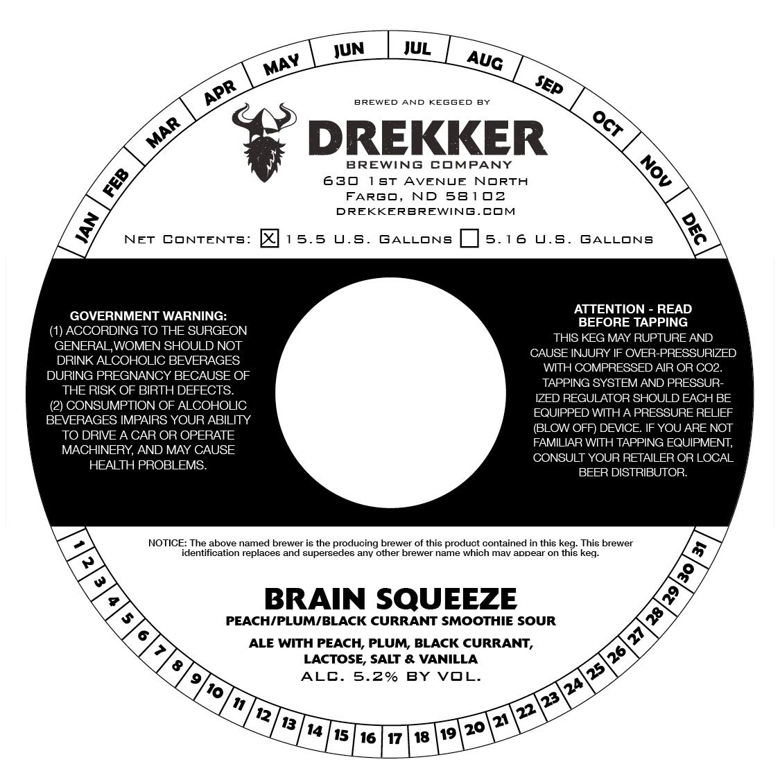 Brain Squeeze — full label as filed with TTB