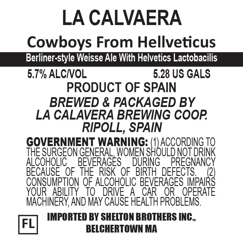 Cowboys From Hellveticus — full label as filed with TTB