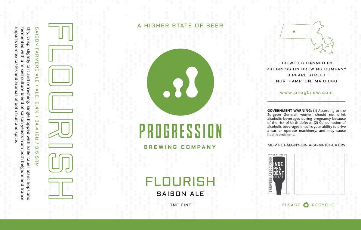 Flourish label art — PROGRESSION BREWING COMPANY