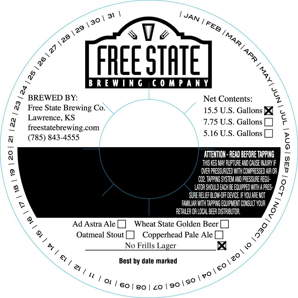 No Frills Lager label
