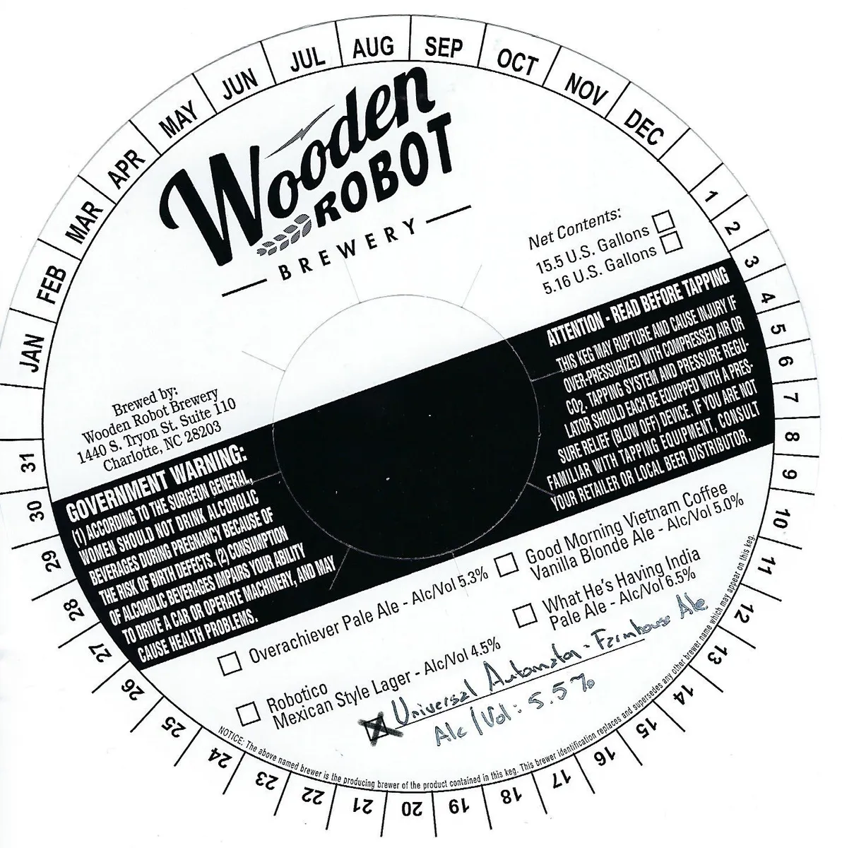 Universal Automaton - Farmhouse Ale label art — WOODEN ROBOT BREWERY