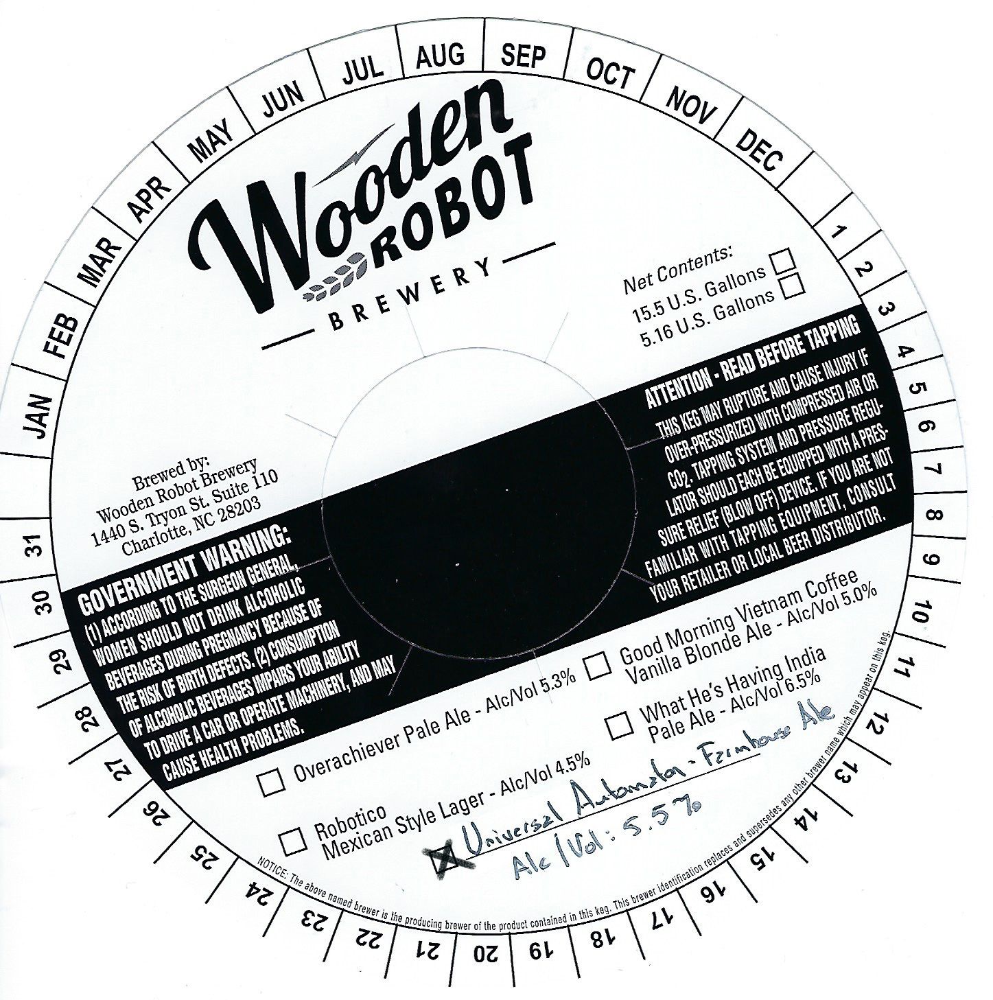 Universal Automaton - Farmhouse Ale — full label as filed with TTB