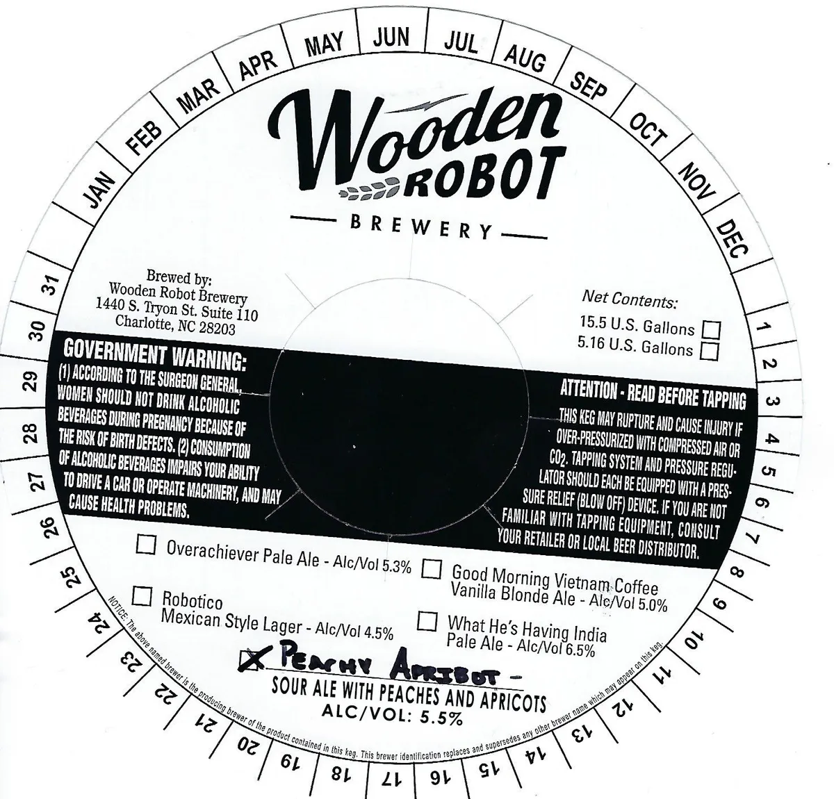 Peachy Apribot label art — WOODEN ROBOT BREWERY