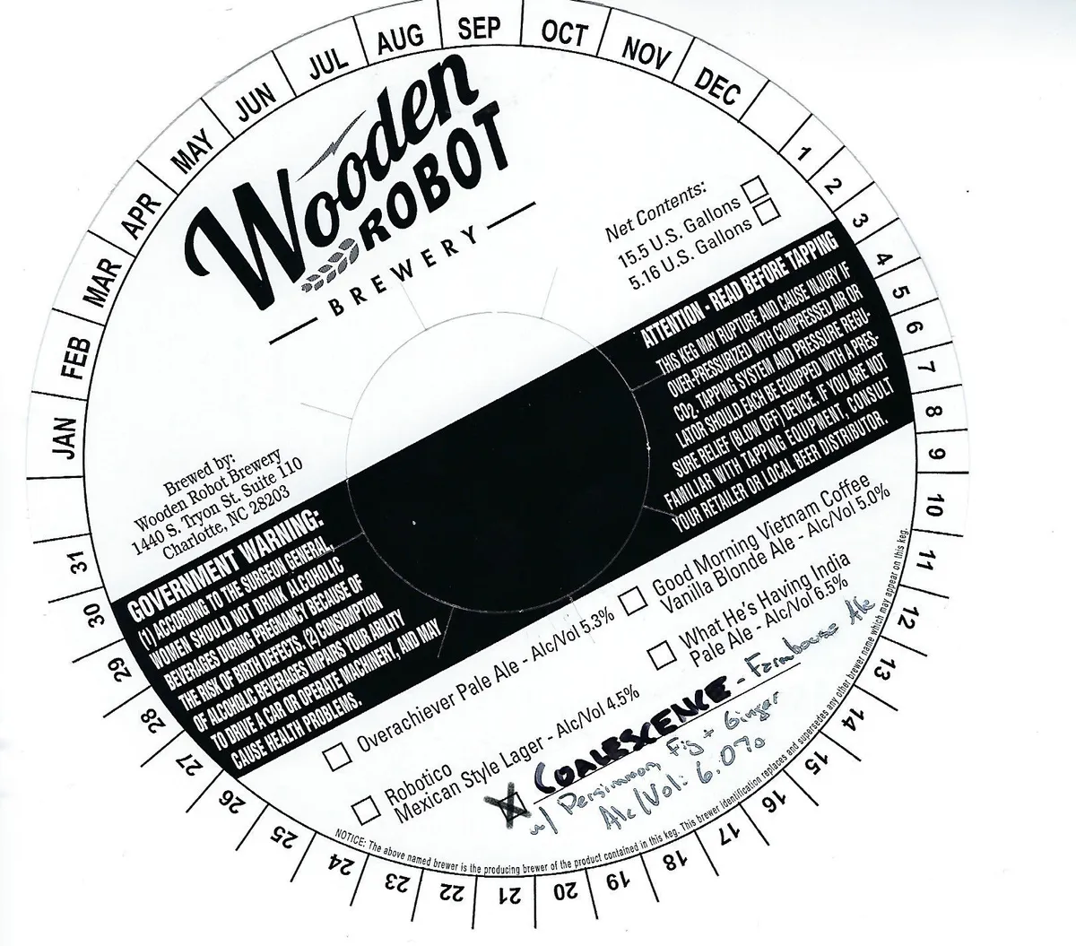 Coalescence - Farmhouse Ale with Persimmon Fig and Ginger label art — WOODEN ROBOT BREWERY