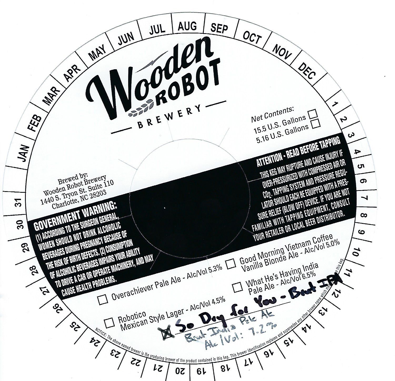 So Dry for You - Brut India Pale Ale — full label as filed with TTB