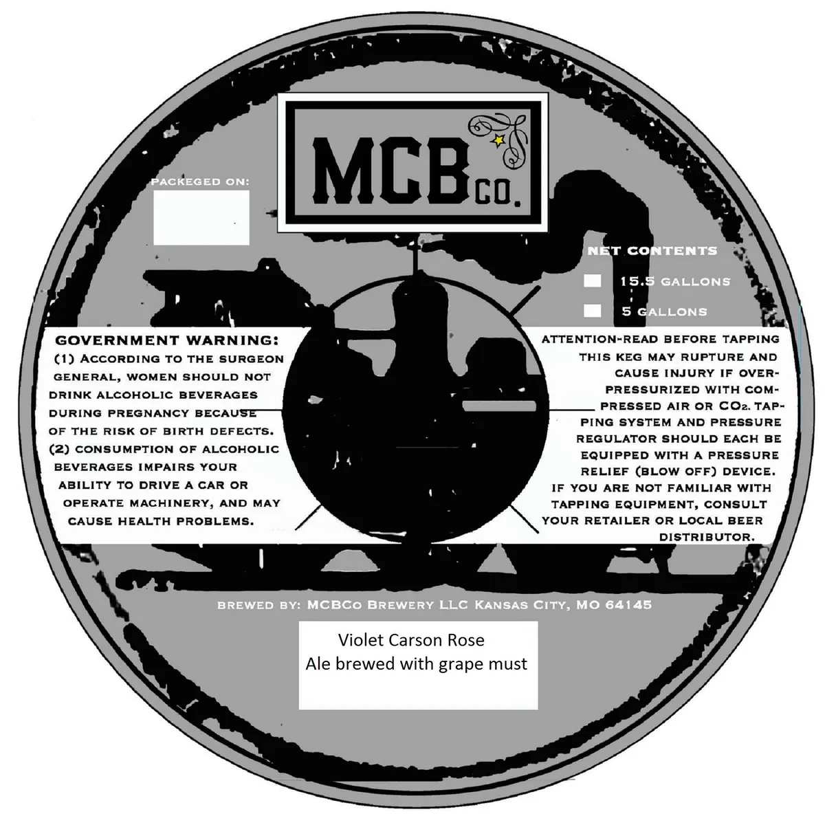 Violet Carson Rose label art — MCBCO