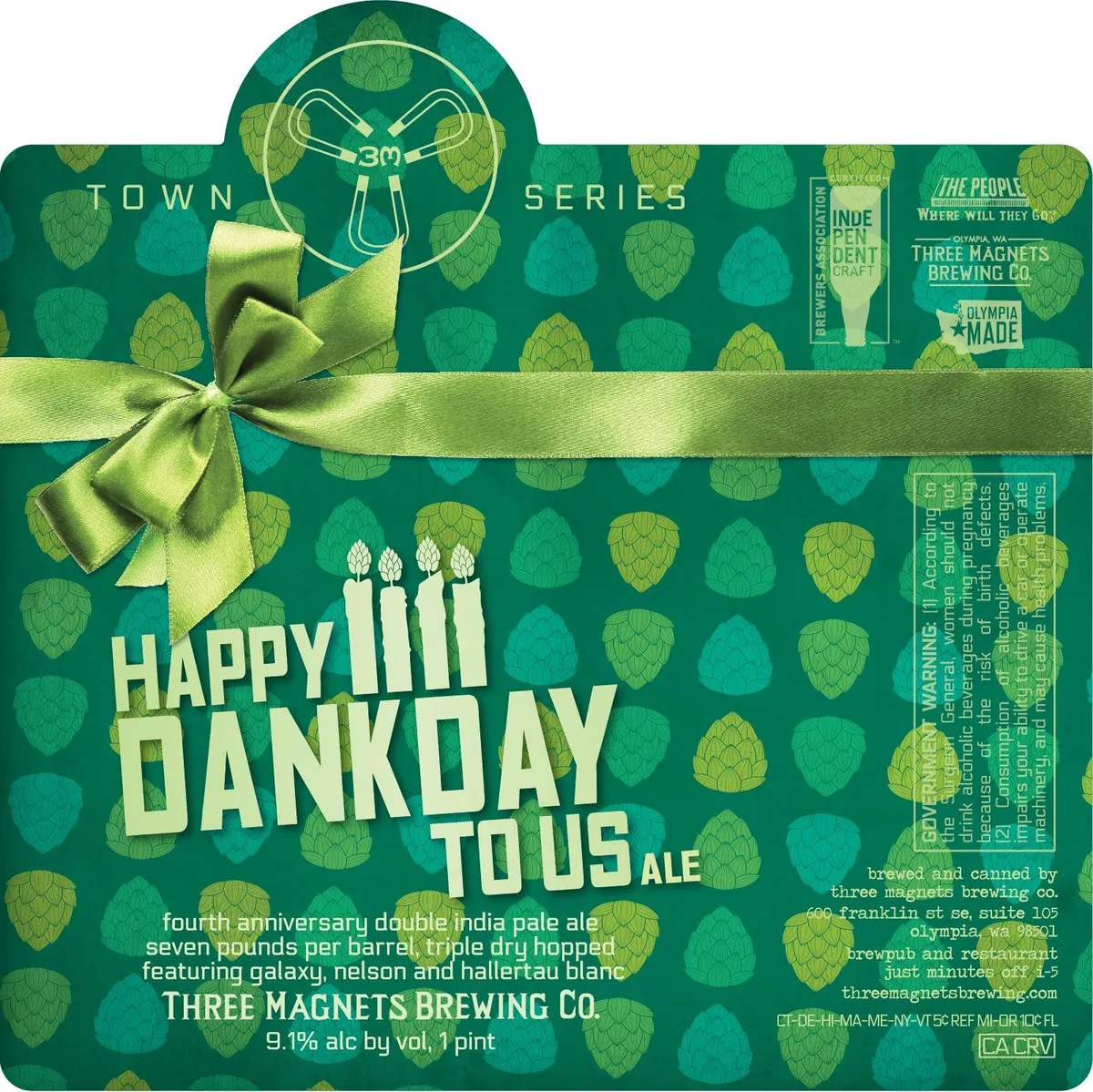 Happy Dankday To Us label art — THREE MAGNETS BREWING CO.