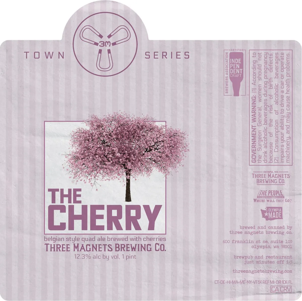 The Cherry label art — THREE MAGNETS BREWING CO.