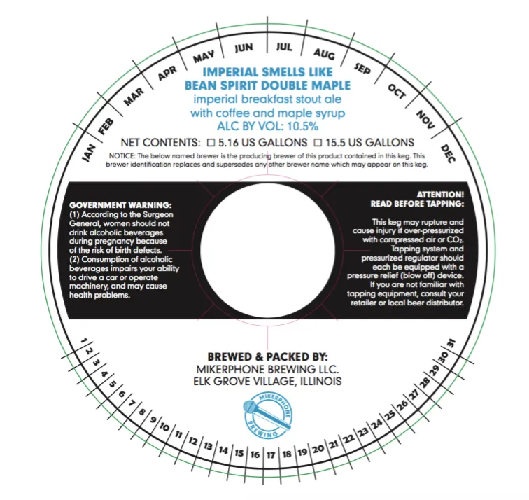 Imperial Smells Like Bean Spirit Double Maple label art — IMPERIAL SMELLS LIKE BEAN SPIRIT DOUBLE MAPLE
