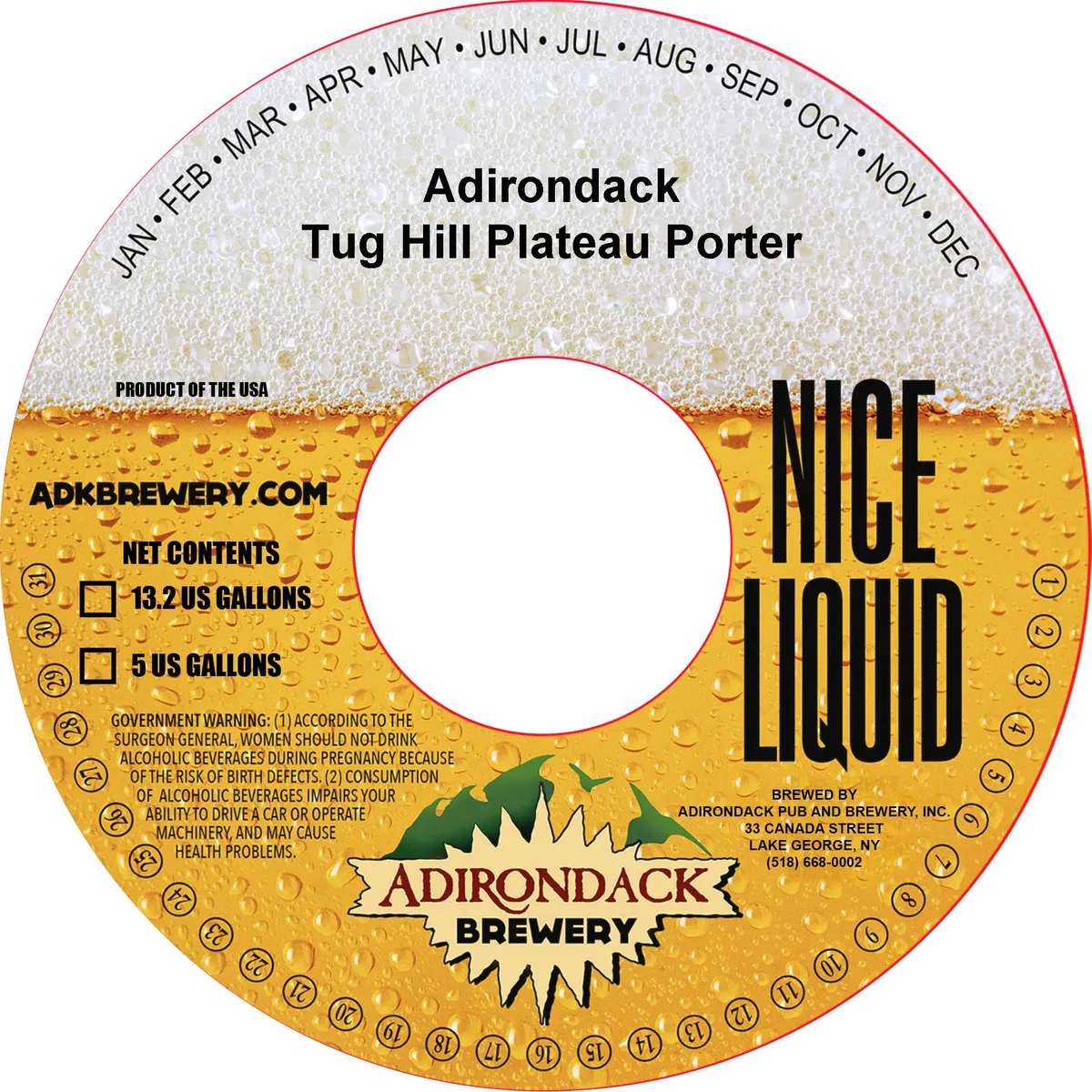 Tug Hill Plateau Porter label art — ADIRONDACK