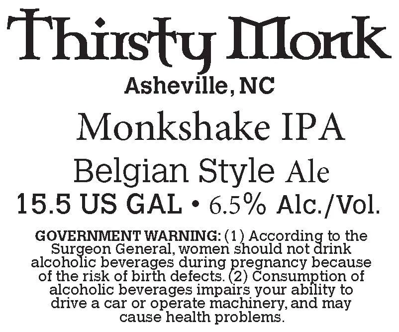 Monkshake IPA label