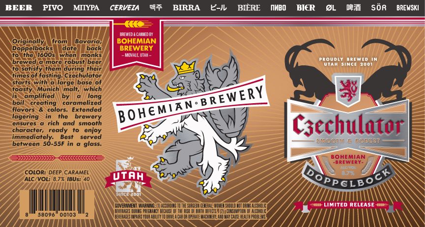 Czechulator Doppelbock — full label as filed with TTB