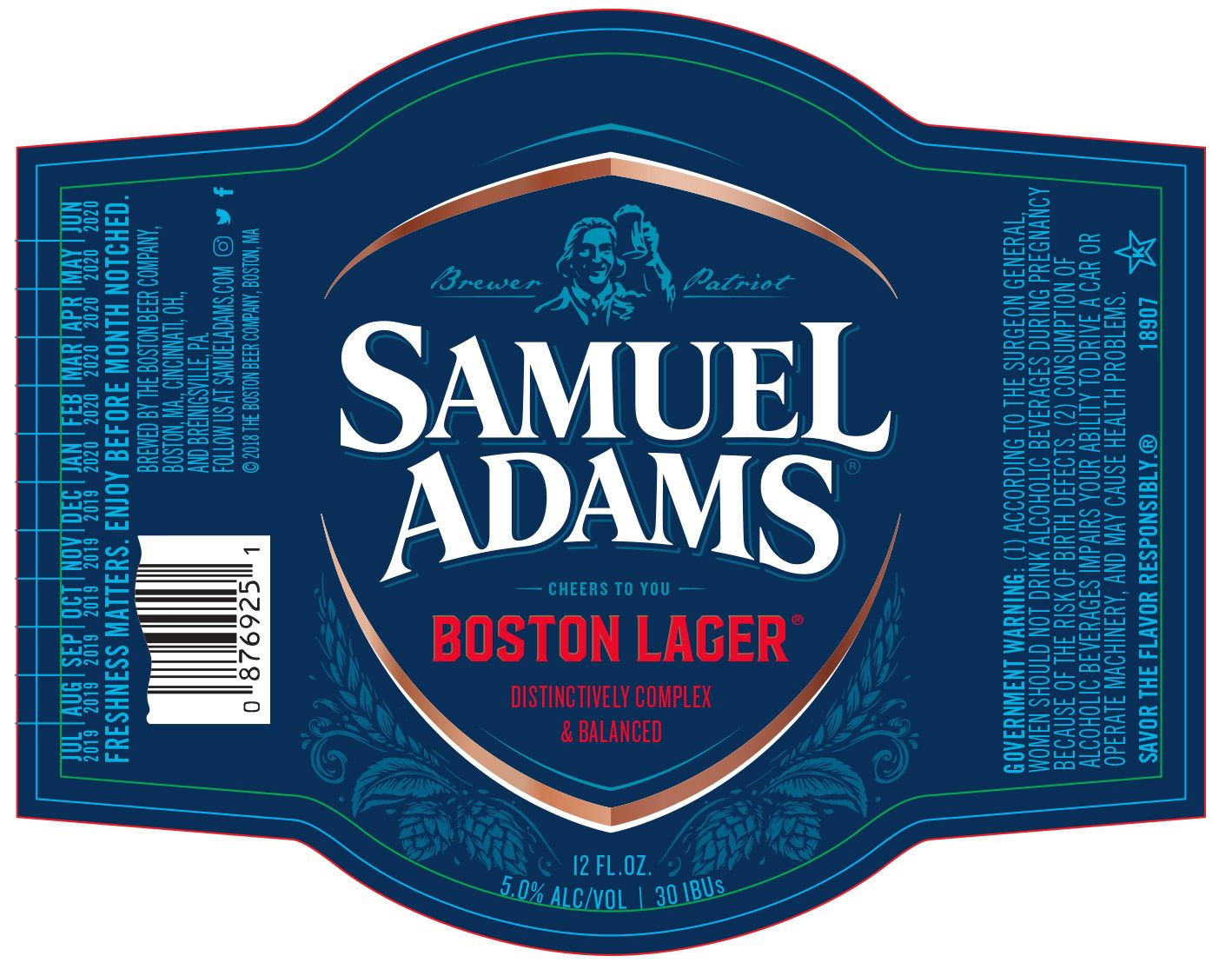 Boston Lager — full label as filed with TTB