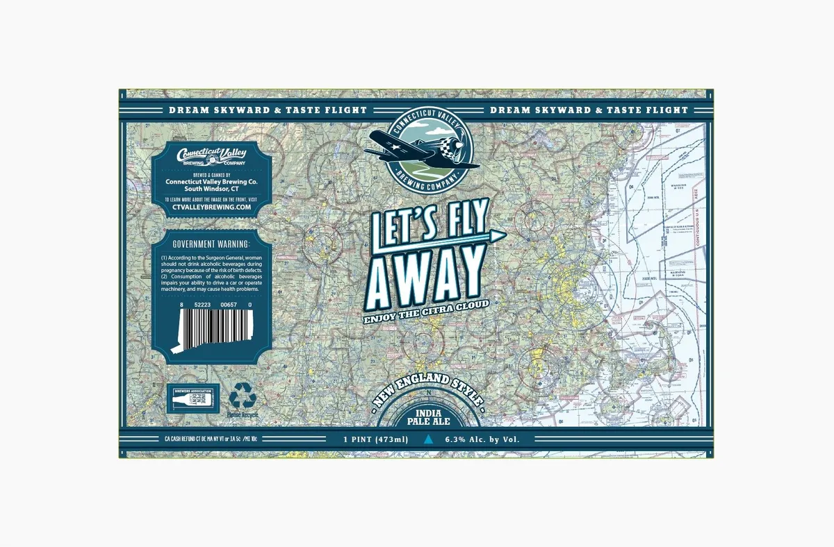 Let's Fly Away label art — CONNECTICUT VALLEY BREWING