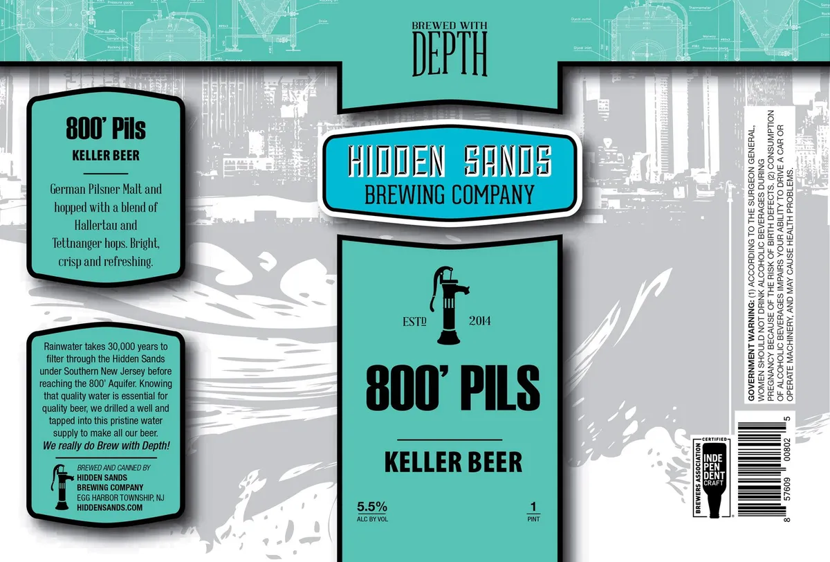 800' Pils label art — 800' PILS