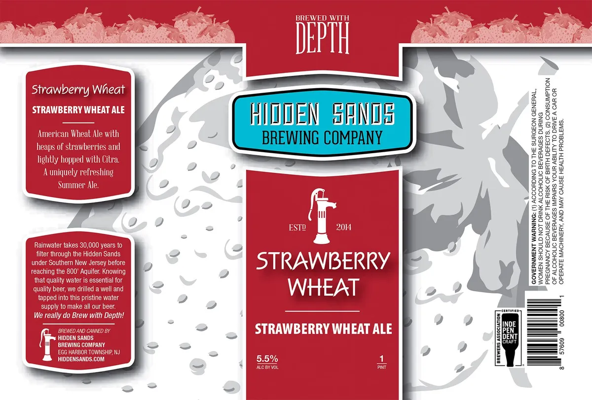 Strawberry Wheat label art — STRAWBERRY WHEAT