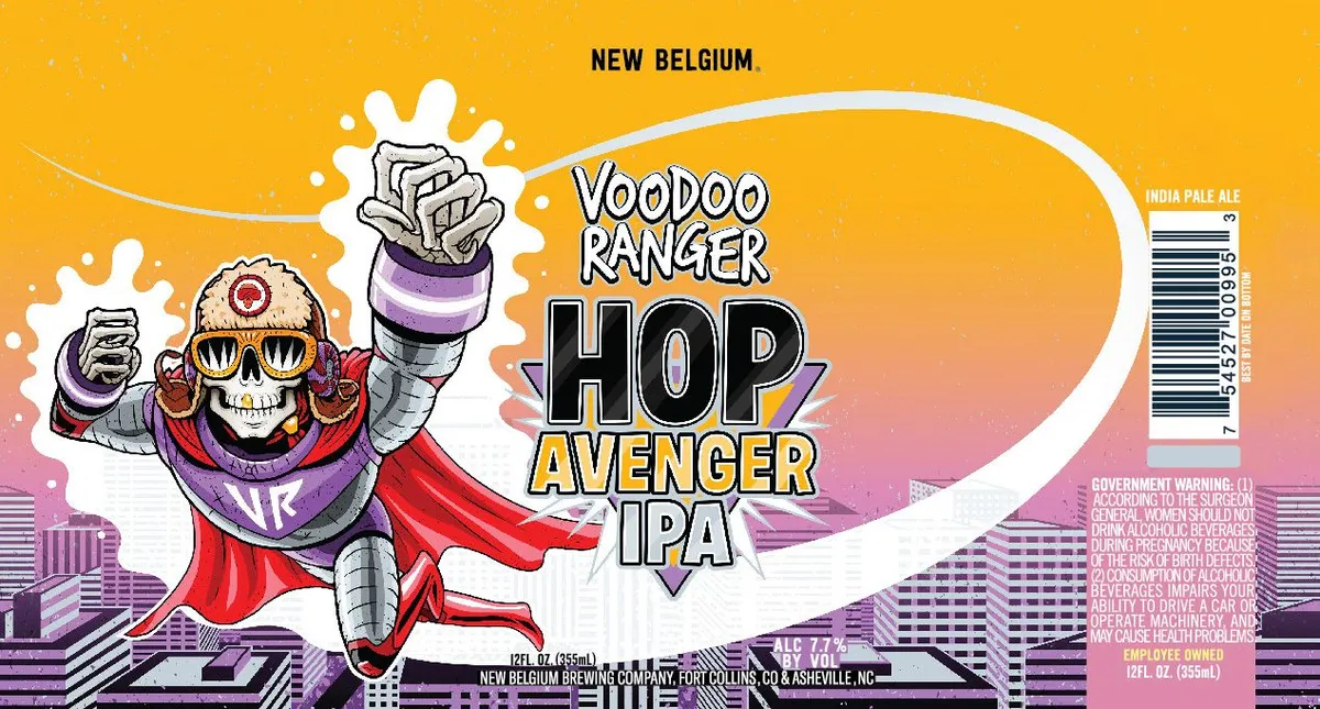 Voodoo Ranger Hop Avenger label art — NEW BELGIUM BREWING