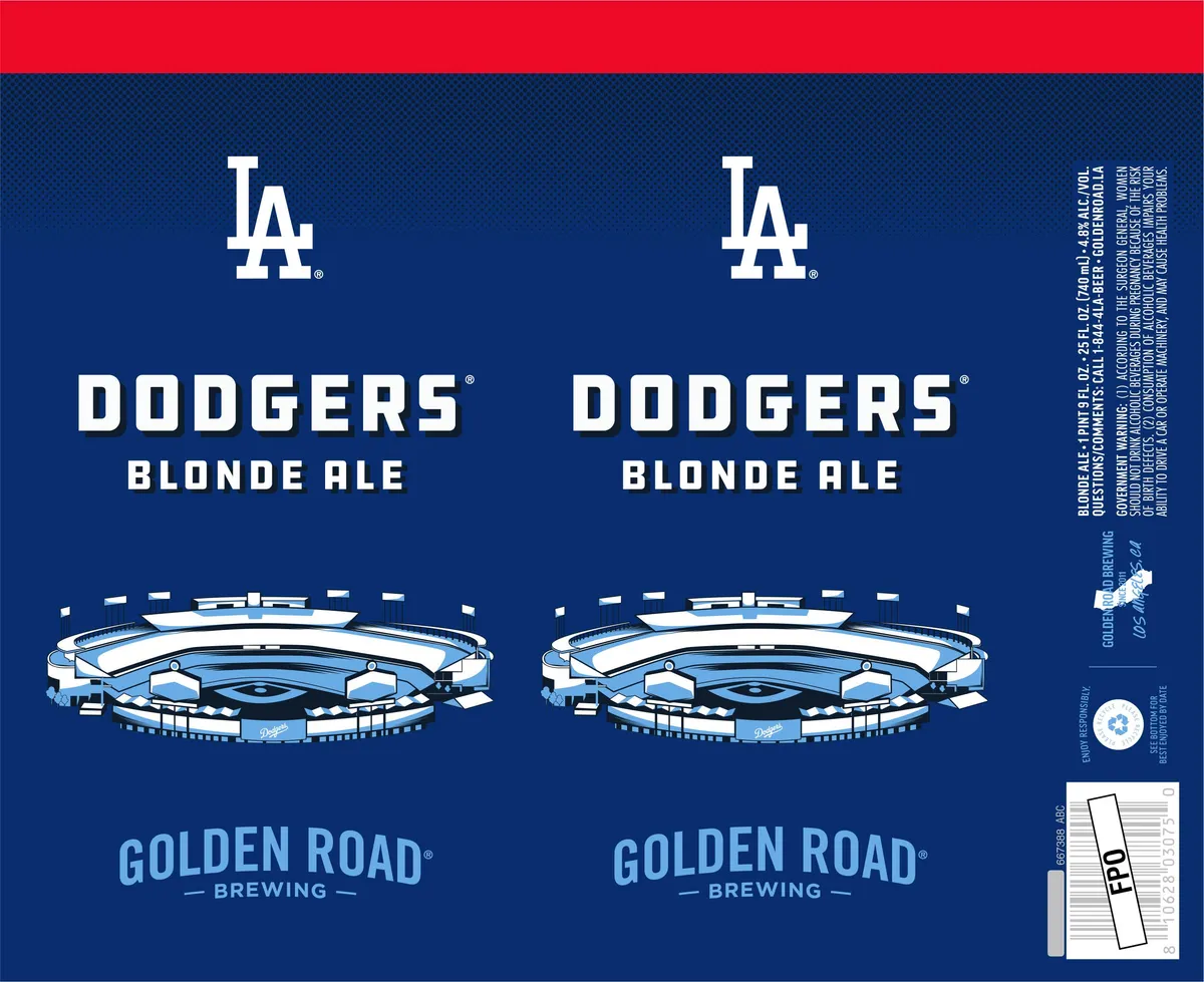 Dodgers Blonde Ale label art — GOLDEN ROAD BREWING
