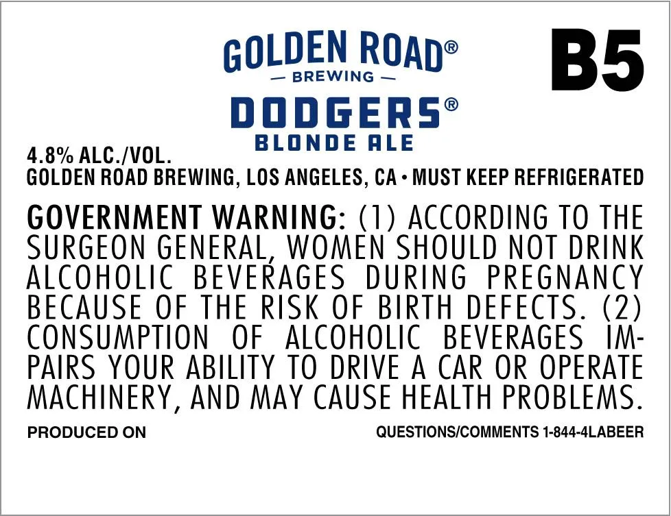 Dodgers Blonde Ale label
