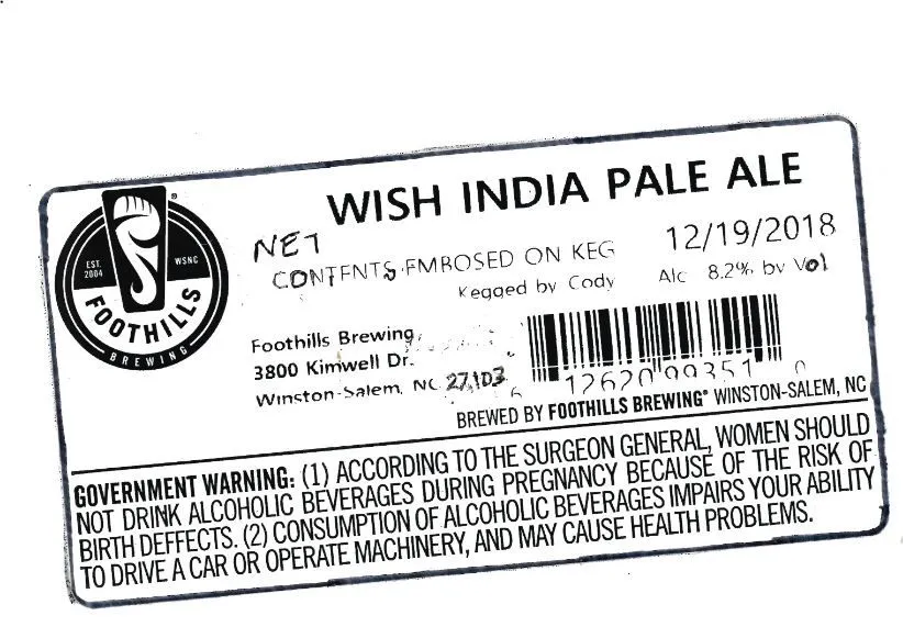 Wish India Pale Ale label