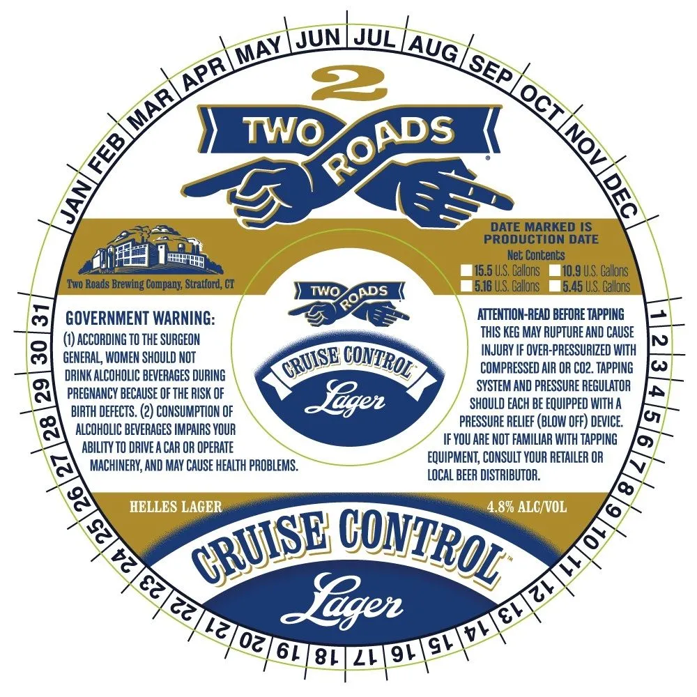 Cruise Control label art — TWO ROADS