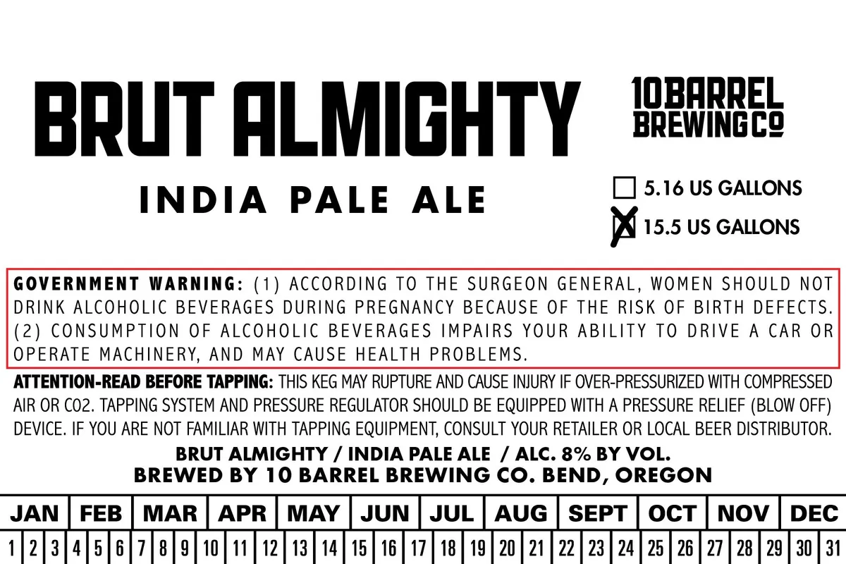 Brut Almighty label art — 10 BARREL BREWING CO.