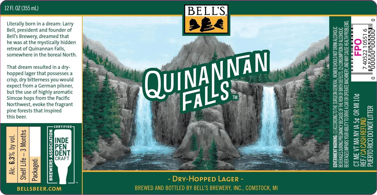 Quinannan Falls label art — BELL'S