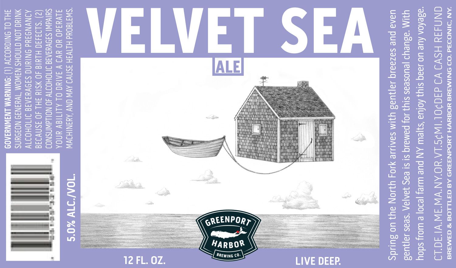 Velvet Sea Ale — full label as filed with TTB