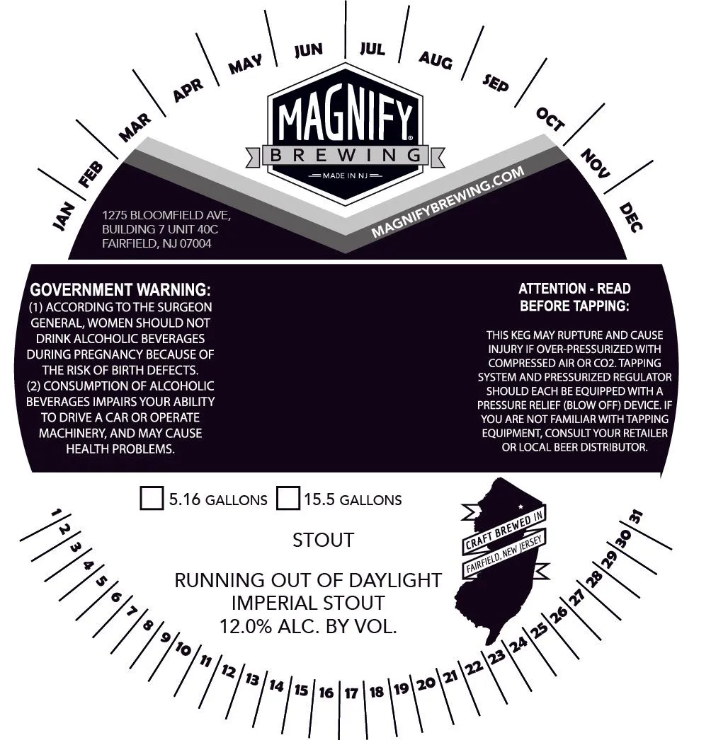 Running Out of Daylight Imperial Stout label art — MAGNIFY BREWING
